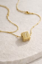 Küp Harf Kolye Gold T