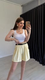 Lagos Kemerli Şort Sarı