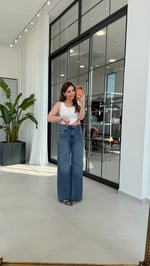 Lazerli Wide Leg Jean Mavi
