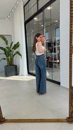 Lazerli Wide Leg Jean Mavi