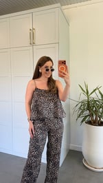 Leo Pantolonlu Takım Kahverengi