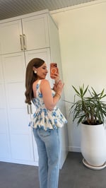 Lily Bloom Çiçekli Bluz Mavi