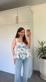 Lily Bloom Çiçekli Bluz Mavi