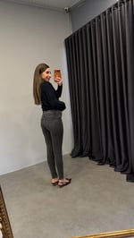 Lj Arkası Taşlı Payetli Oush Up Skinny Jean Gri
