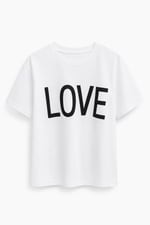 Lov Yazılı T-shirt Beyaz