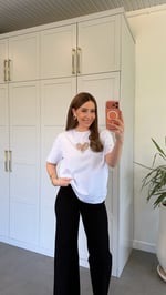 Love Pky Taşlı T-shirt Beyaz