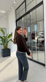 Manşetli Modal Sweatshirt Acı Kahve