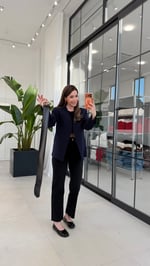 Mare Kalın Kemerli Blazer Ceket Lacivert