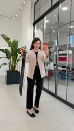 Mare Kalın Kemerli Blazer Ceket Taş Rengi
