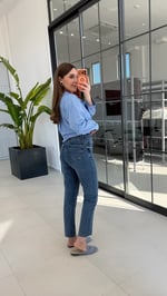 Mari Mavi Kesik Paçalı Jean