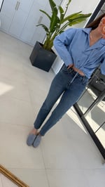 Mari Mavi Kesik Paçalı Jean