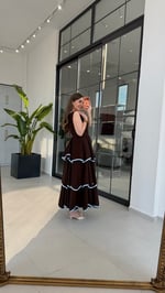 Mavi Biyeli Sorbet Elbise Acı Kahve