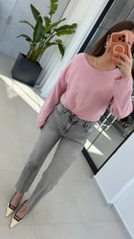 Mevsimlik Örme Triko Pembe