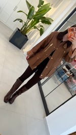 Mumlu Doku Marka Model Ceket Camel