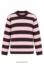 Nevwa Geniş Çizgili Triko Pembe