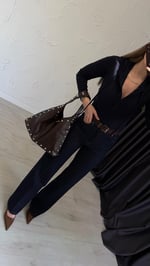Niduysa Kapişonlu Bluz Lacivert