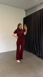 Nowfel Std Dokulu Triko Takım Bordo