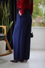 Omcha Kemerli Pantolon Lacivert