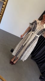 Paisley Desenli Gömlek Elbise Ekru