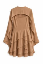 Pelerinli Elbise Camel