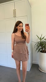 Pelerinli Elbise Camel