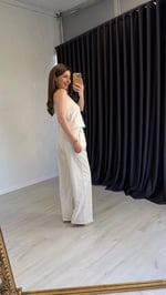 Pelyus Yelekli Takım Ekru