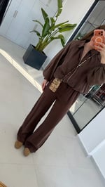 Petra Garnili Takım Kahverengi