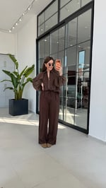 Petra Garnili Takım Kahverengi