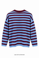 Pinterestt Style Çizgili Bluz Bordo