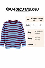 Pinterestt Style Çizgili Bluz Bordo