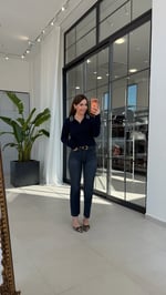 Polo Yakalı Zınbalı Taşlı Triko Lacivert