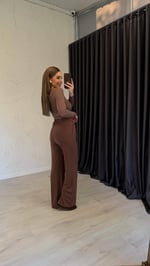 Rahat Kesim Modal Pantolon Kahverengi