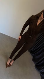 Reggina Toparlayıcı Fit Skinny Jean Kahverengi