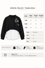 Ross Çiçek Aplikeli Sweatshirt Siyah
