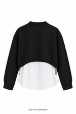 Ross Çiçek Aplikeli Sweatshirt Siyah