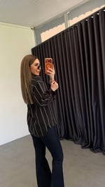 Royas Lsc Çizgili Gömlek Antrasit