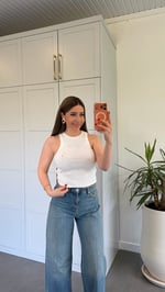 Sallantılı Taşlı Atlet Bluz Ekru