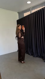 Saten Kemerli Pantolon Acı Kahve