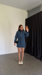 Seata Mini Etekli Kot Takım Mavi