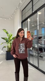 Seven Leopard Sweatshirt Kahverengi