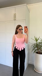 Soleil Parça Detaylı Bluz Pembe