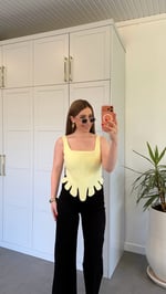 Soleil Parça Detaylı Bluz Sarı