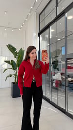 Tammy Tam Fermuarlı Triko Koyu Kırmızı