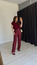 Tenssel Pantolon Bordo