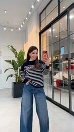Tm Jeans Çizgili Triko Lacivert