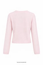 Toz Pembe Bağlamalı Triko