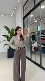 V Dantelli Yumuşak Triko Vizon