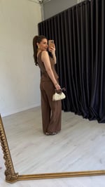 Waistcoat Takım Kahverengi