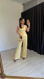 Waistcoat Takım Sarı