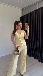 Waistcoat Takım Sarı